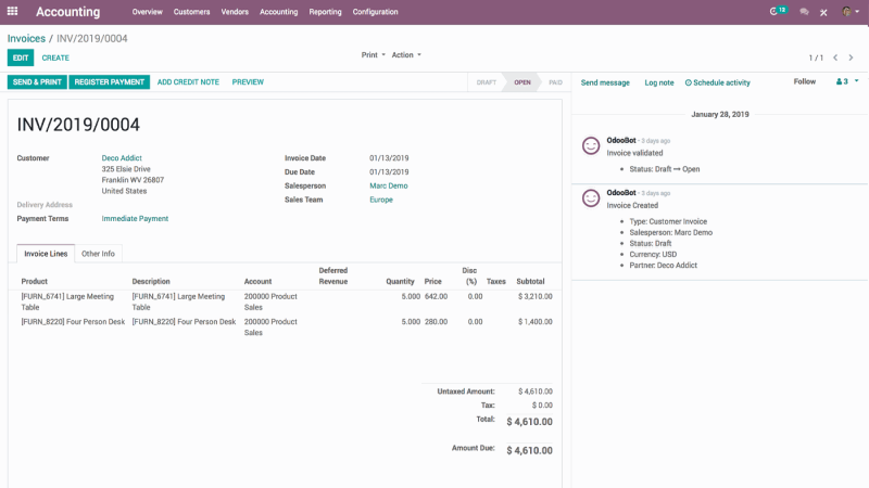 Odoo - Prueba 1 a tres columnas